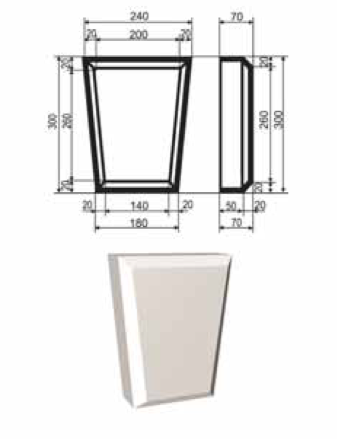 ЗАМКОВЫЙ КАМЕНЬ для отделки окон Фасада и Интерьера - лепнина, декор из пенополистирола ЗВ-300/3 300*70*240 мм