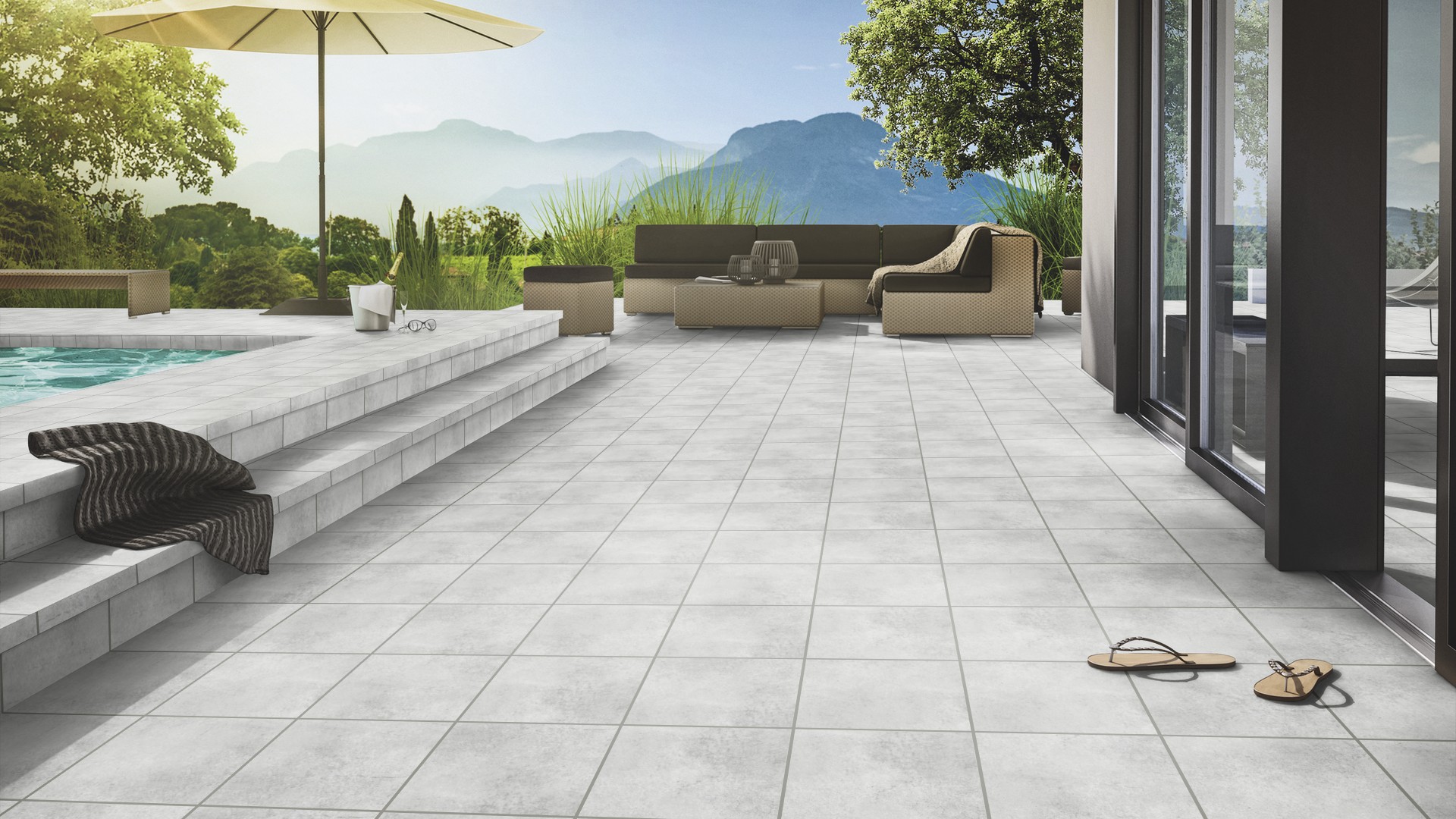 Клинкерная ступень флорентинер противоскользящая плитка Stroeher KERAPLATTE AERA 720 baccar 340*294*12 мм