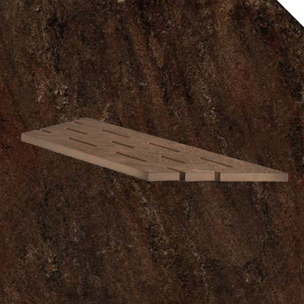 Тротуарная плитка Коричневая Lastra. Спец. Элемент-Решетка Угловая Пс 20x60 Лэндстоун Браун \ Landstone Brown Griglia Angolo Dx 200х600х20мм