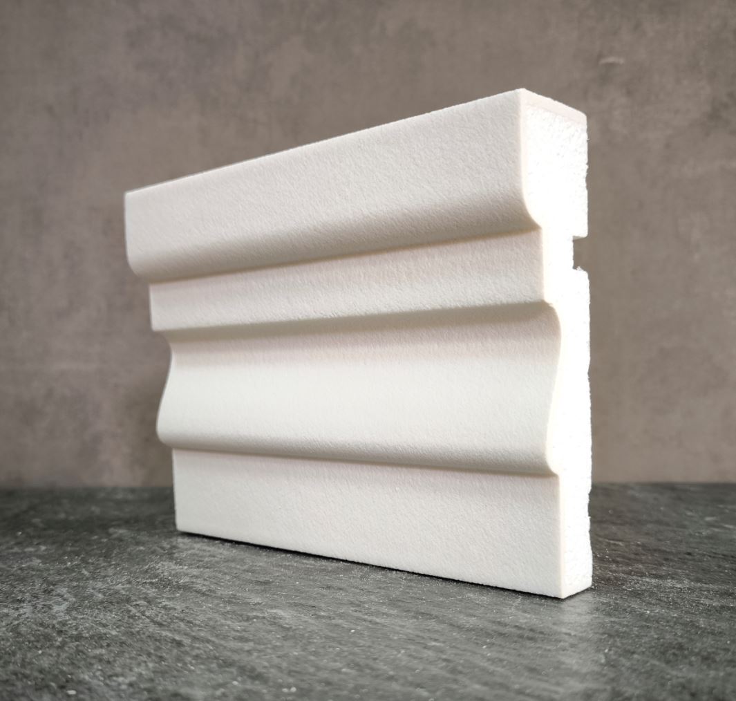 Молдинг для фасада - лепнина, декор из пенополистирола МВ-150/3 (МС-125) 150*40*2000 мм