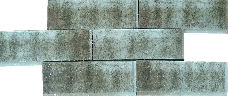 Серо-зеленая Клинкерная Плитка для Вентилируемых фасадов без расшивки шва 283*85/100*22 мм