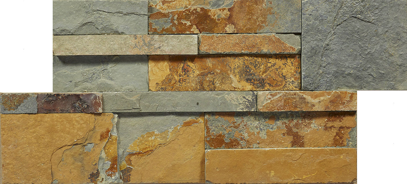 Сланец Цветной 350*180*10\12 мм, натуральный камень для фасада и интерьера BD