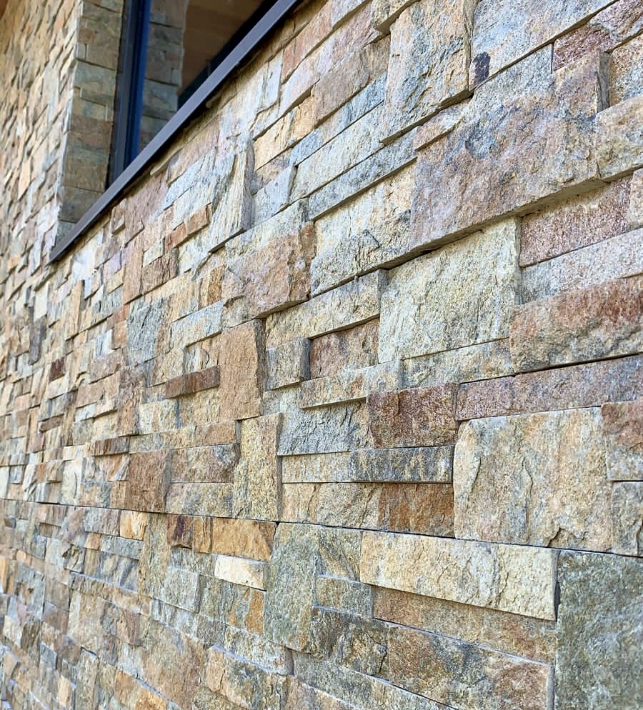 Кварцит Цветной 350*180*10\12 мм, натуральный камень для фасада и интерьера BD