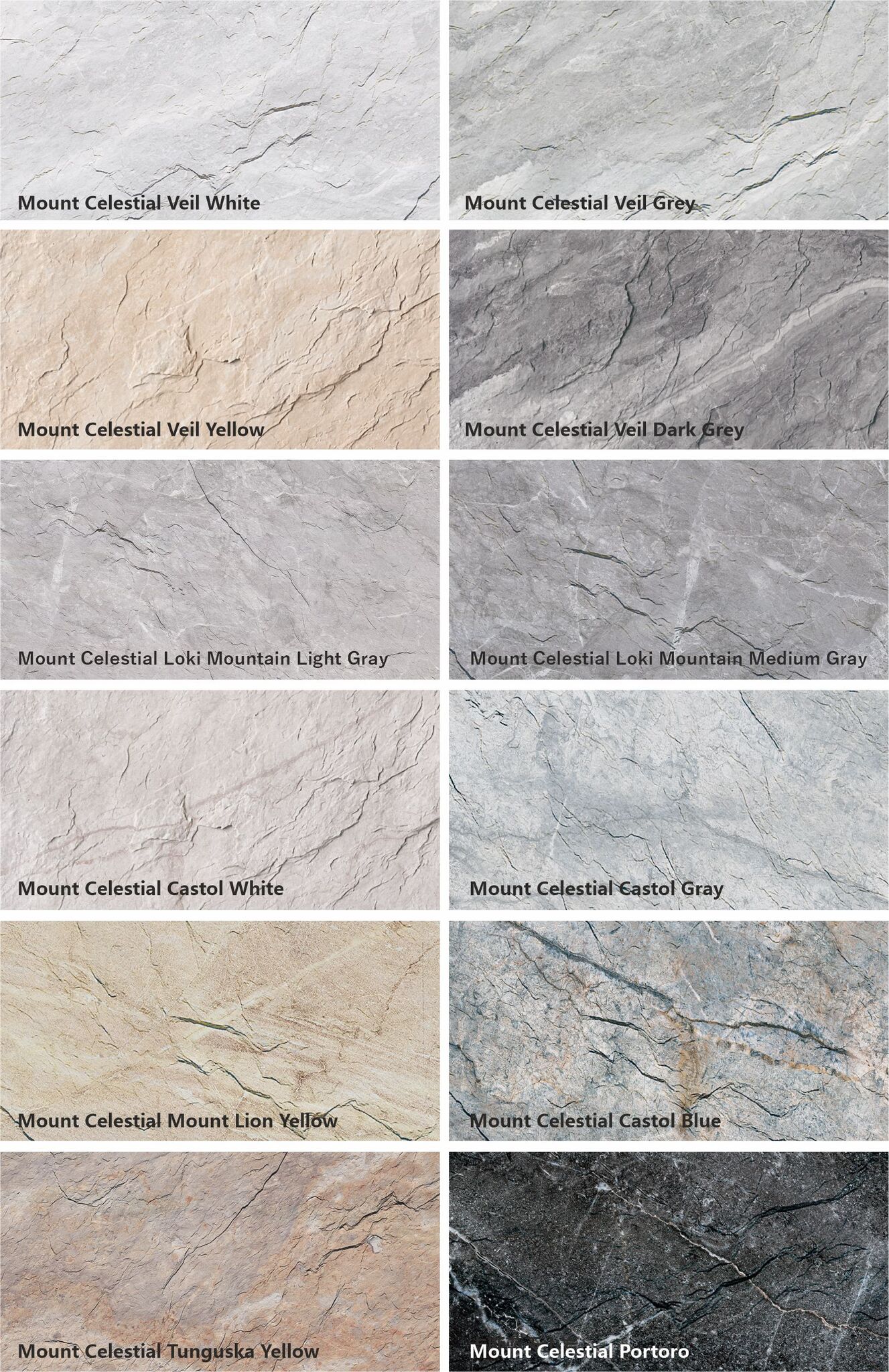 Mount Celestial Veil Dark Grey (тёмно-серый камень с фактурой природного гранита)  гибкий камень 3000×1200 мм