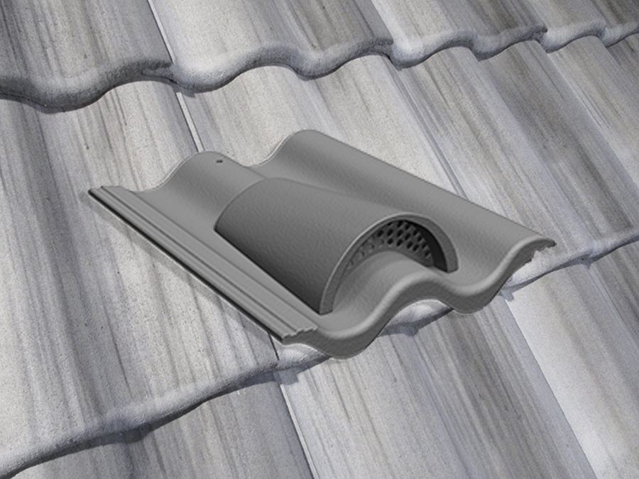 Вентиляционная черепица натуральная цементно-песчаная  Antik серый 81, Старый камень Kriastak Baltic tile