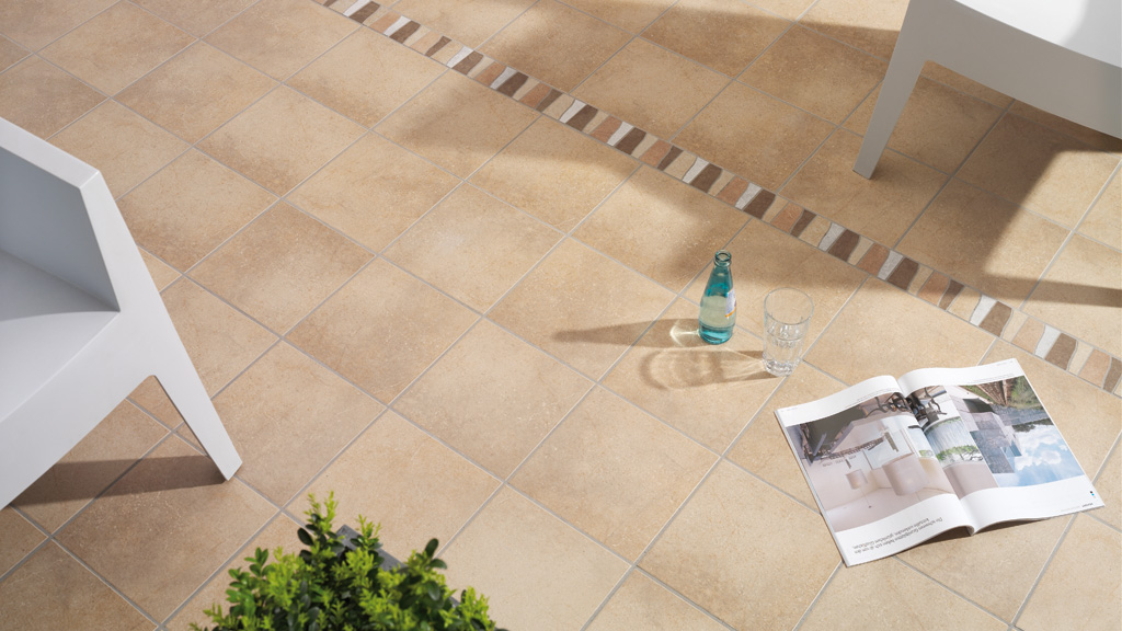 Клинкерная ступень флорентинер противоскользящая плитка Stroeher KERAPLATTE AERA 725 faveo 340*240*12 мм