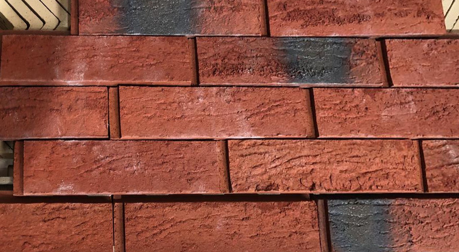 Красная с углем, Клинкерная Плитка для Вентилируемых фасадов без расшивки шва 283*85/100*22 мм