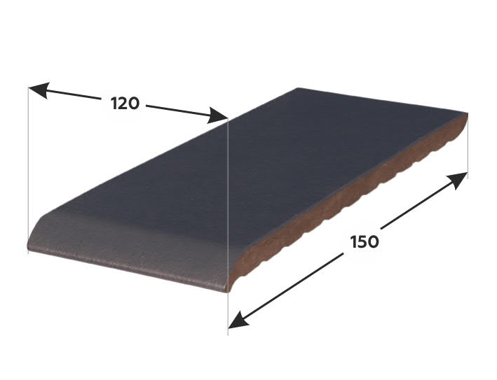 150*120*15 мм ОК15-08 графитово-серый, Клинкерный подоконник, отлив - фасад дома klinker