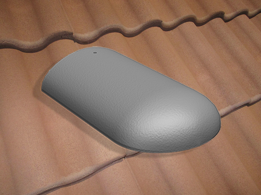 Конечная хребтовая черепица натуральная цементно-песчаная Light неокрашенный красный 71, Kriastak Baltic tile