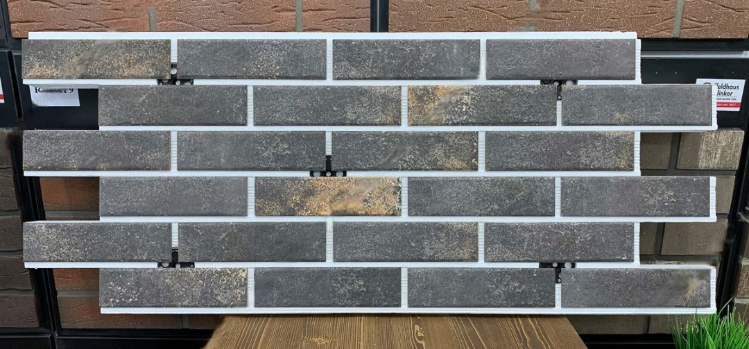 Metal Dark фасадная термопанель из пенополистирола ППС 50 мм с клинкерной плиткой