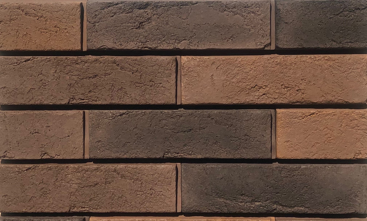 Бонн-8mix Плитка под кирпич для навесного вент фасада без расшивки шва 253X68X26 мм искусственный камень