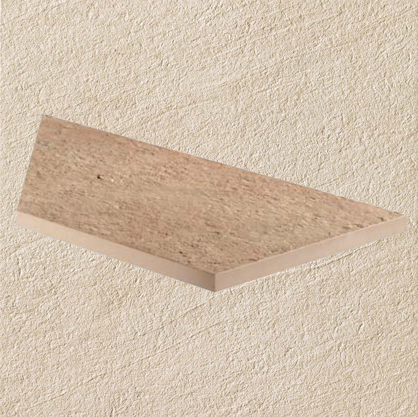 Тротуарная плитка Бежевая Lastra. Спец. Элемент- Бортик Угловой Лс Клиф Бьянко Линеаре \ Cliff Bianco Lineare Angolo Sx 300х600х20мм