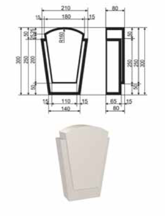 ЗАМКОВЫЙ КАМЕНЬ для отделки окон Фасада и Интерьера - лепнина, декор из пенополистирола ЗВ-300/1 300*80*210 мм