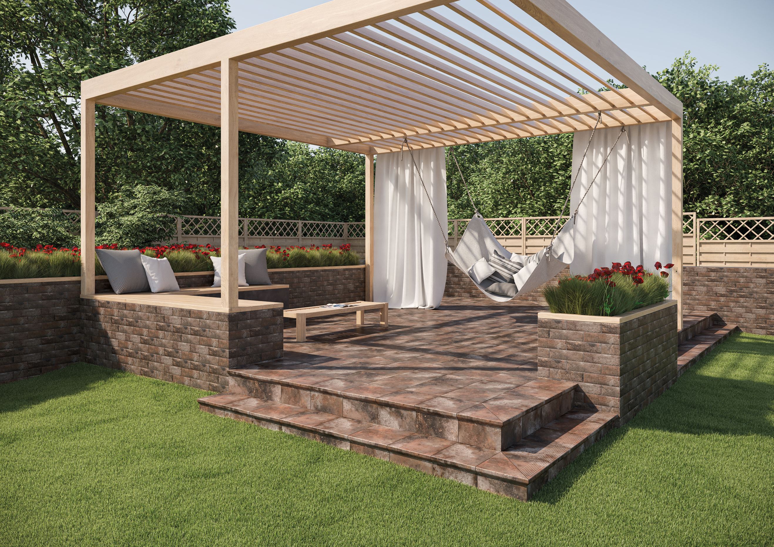 Клинкерная ступень флорентинер Arteon Taupe противоскользящая с капиносом, терракотовый 330x300x11 мм