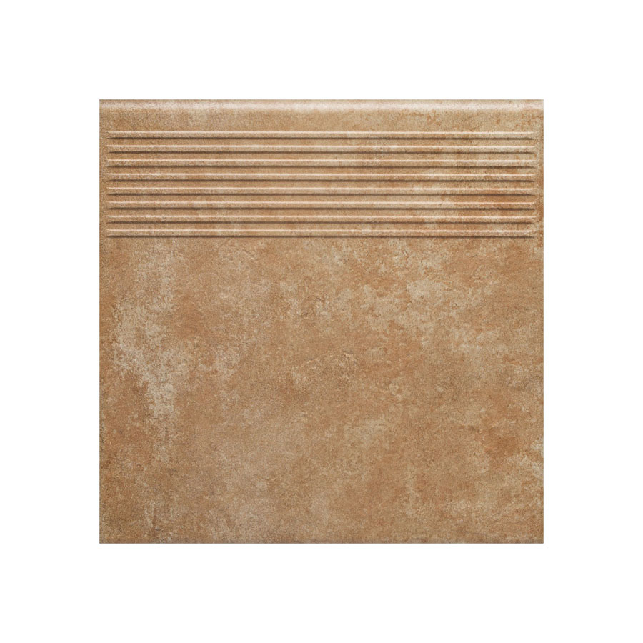 Ilario Ochra клинкерная ступень с насечками противоскользящая 300x300x11 мм