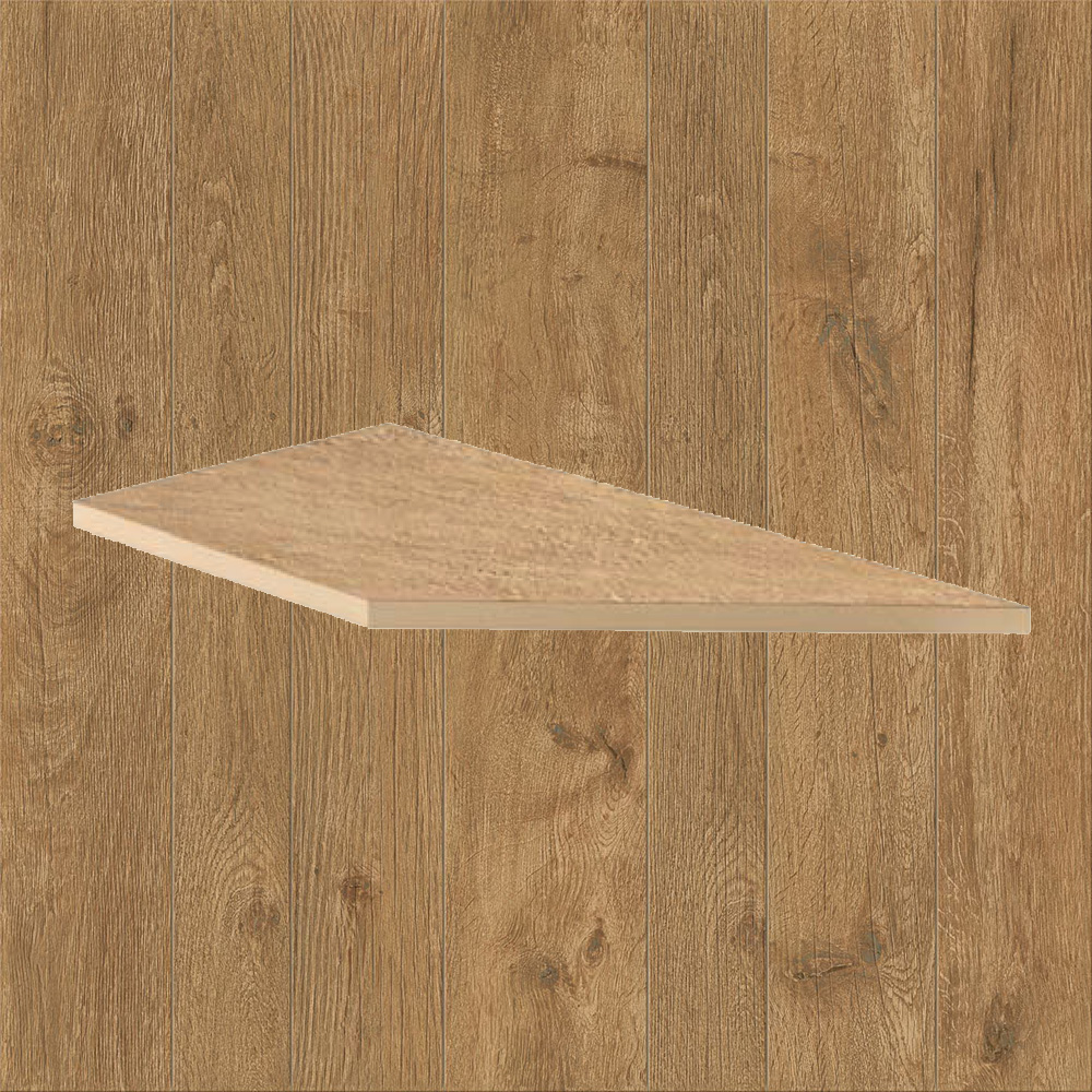 Тротуарная плитка Дерево-охра Lastra. Спец. Элемент - Бортик Угловой Пс Оак Резерв Пьюр \ Oak Reserve Pure Lineare Angolo Dx 300х600х20мм