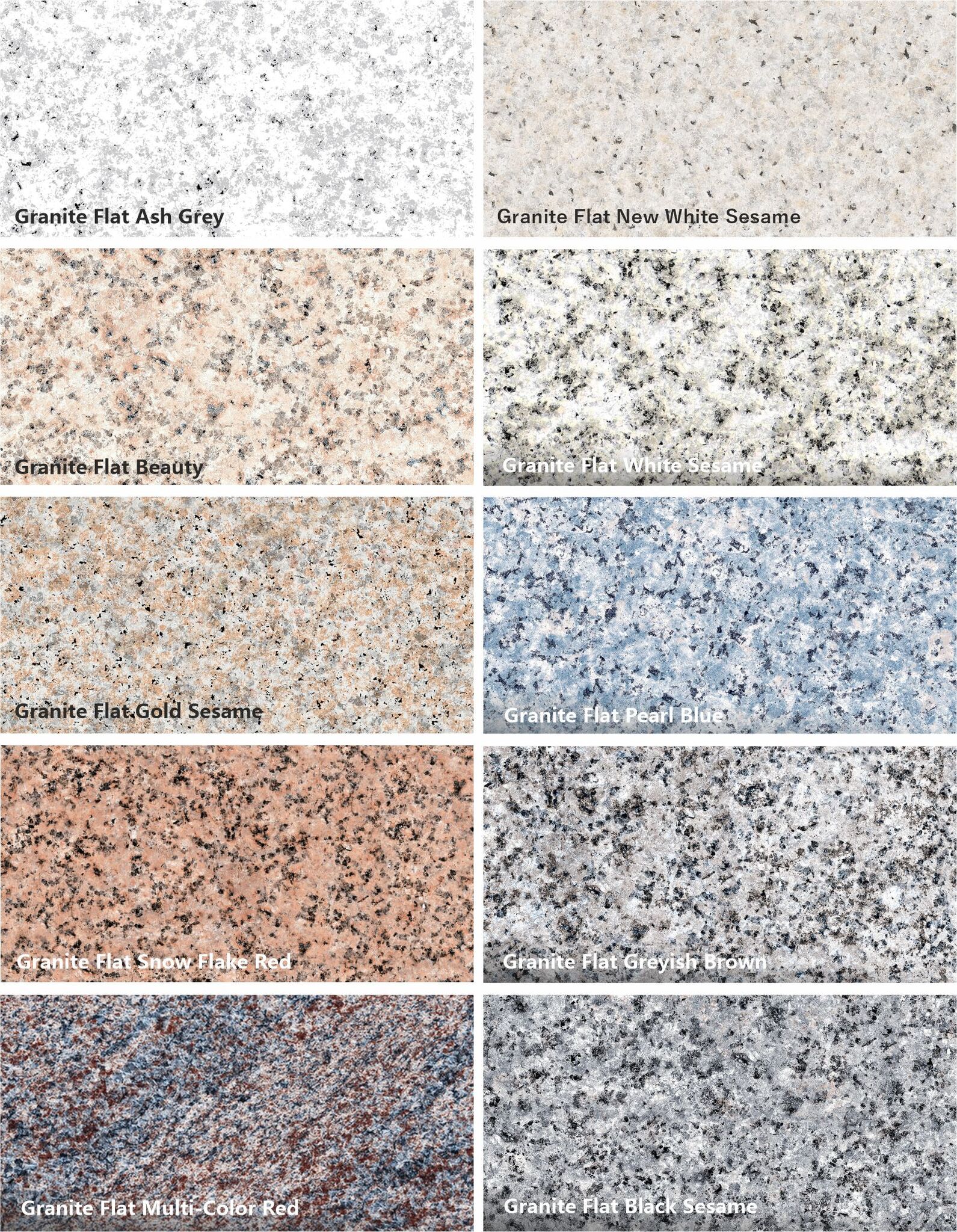 Granite Flat New White Sesame (светлый гранит с тонким зерном и мягким блеском)  гибкий камень 3000×1200 мм