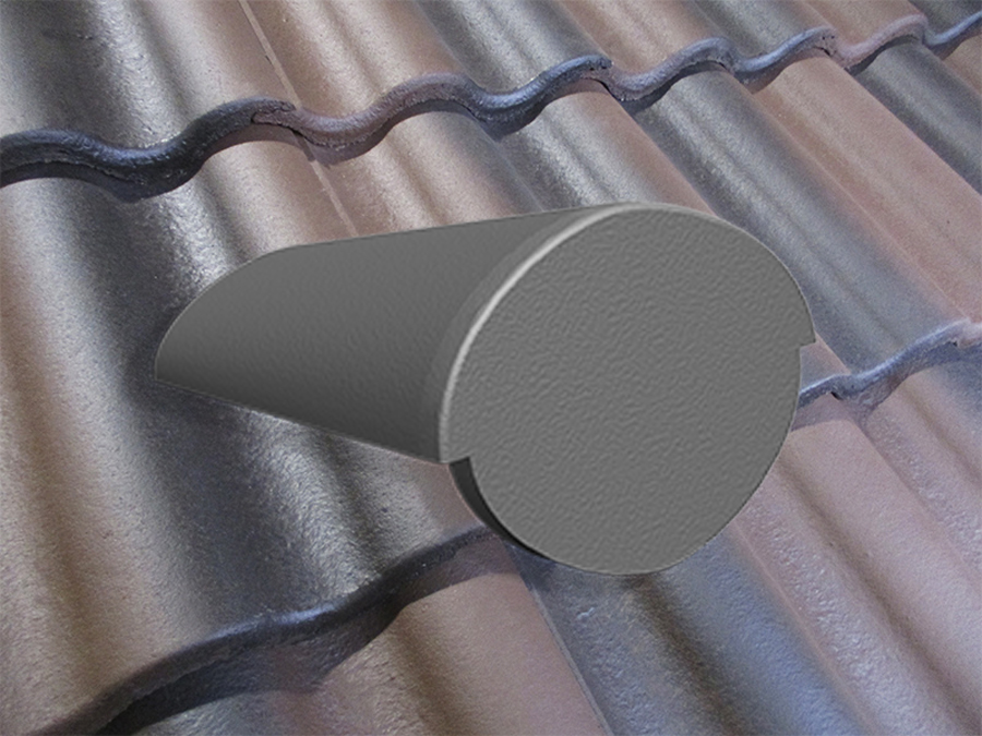 Начальная коньковая черепица натуральная цементно-песчаная Antik коричневый 85, Осенний лист Kriastak Baltic tile