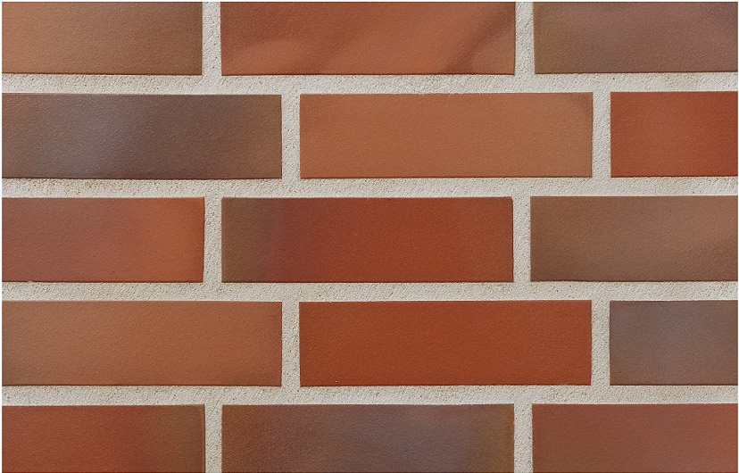 Клинкерная фасадная плитка облицовочная под кирпич Stroeher (Штроер) Keravette Chromatic 316 patrizienrot ofenbunt гладкая NF11, 240*71*11 мм