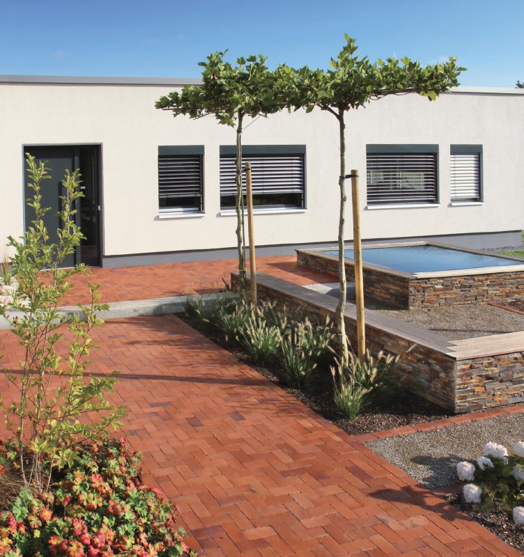 Тротуарная плитка / брусчатка Клинкерная ABC Carbo (Карбо) (rot-bunt-Kohlebrand), 240*118*52 мм