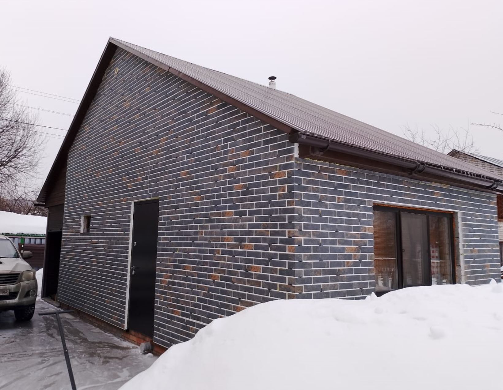 Metal Dark 245х65х8,5 мм клинкерная плитка под кирпич для фасада и цоколя