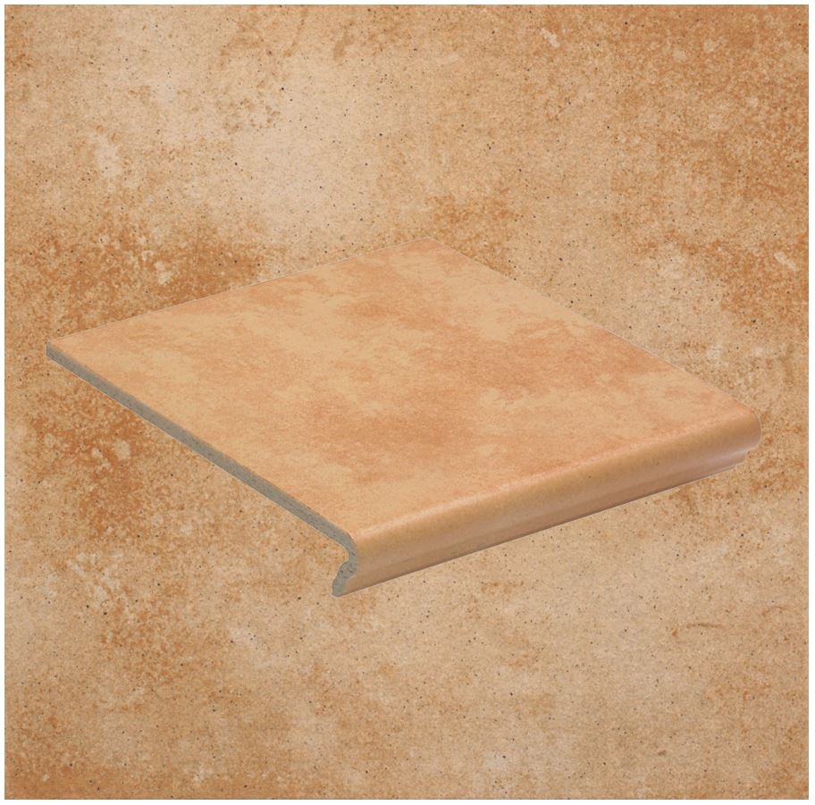 Клинкерная ступень флорентинер противоскользящая плитка EURAMIC CAVAR 542 passione 340*294*10 мм