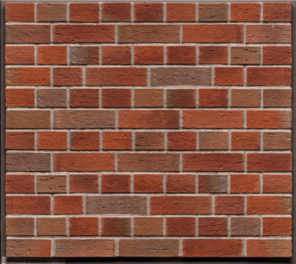 Кирпич облицовочный Клинкерный ABC 5558 Gravenhorster rot-bunt wasserstrich 55NF 240*71*55 мм