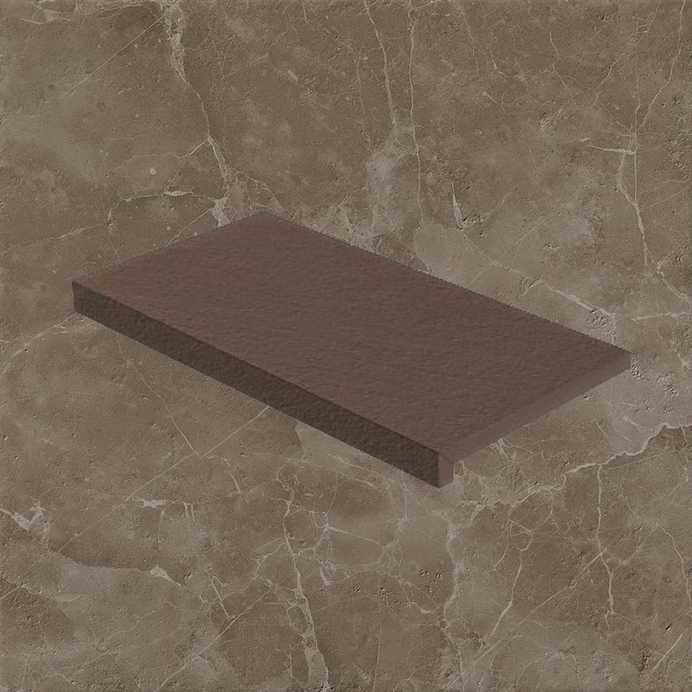 Тротуарная плитка Светло-коричневая Lastra. Спец. Элемент- Ступень Супернова Стоун Грей \ Supernova Stone Grey Scalino 330х600х20мм