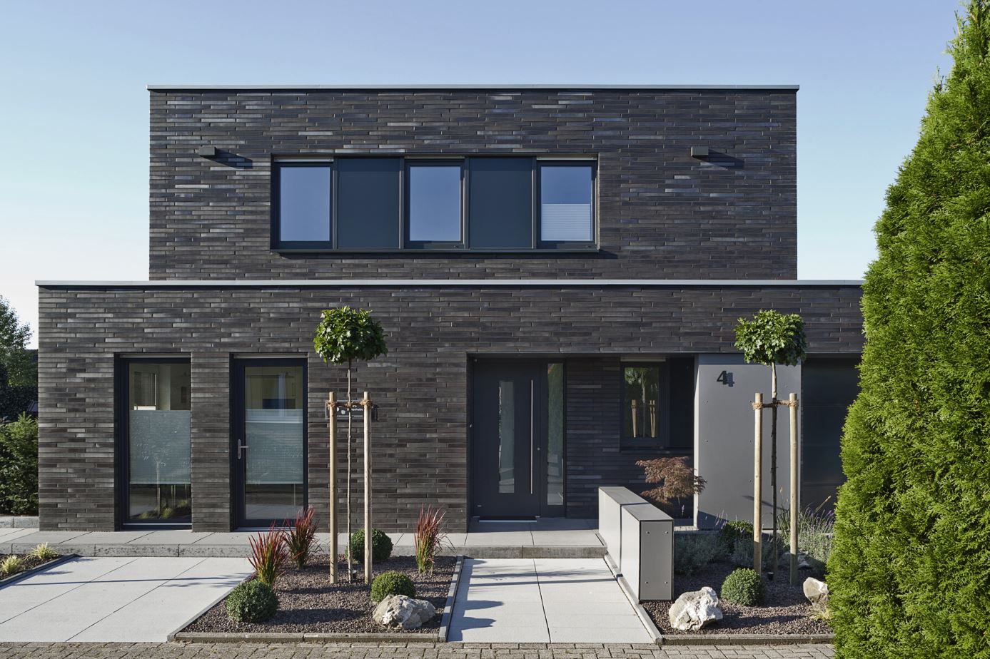 Кирпич облицовочный Клинкерный ABC 5950 Dresden schwarz-blau-bunt Schieferstruktur 55NF 240*71*55 мм