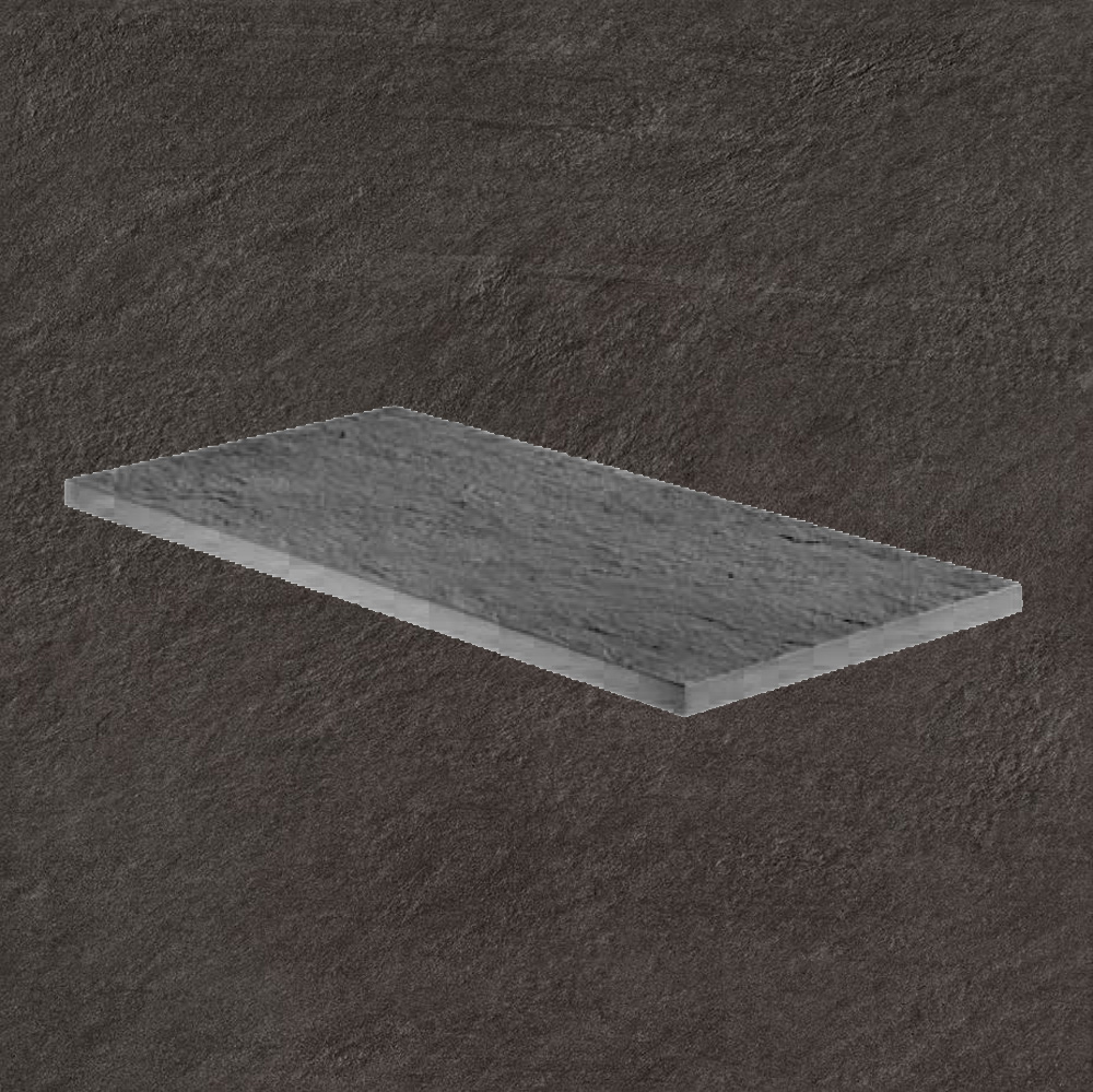 Тротуарная плитка Черная Lastra. Спец. Элемент-Бортик Лэндстоун Найт \ Landstone Night Lineare 300х600х20мм