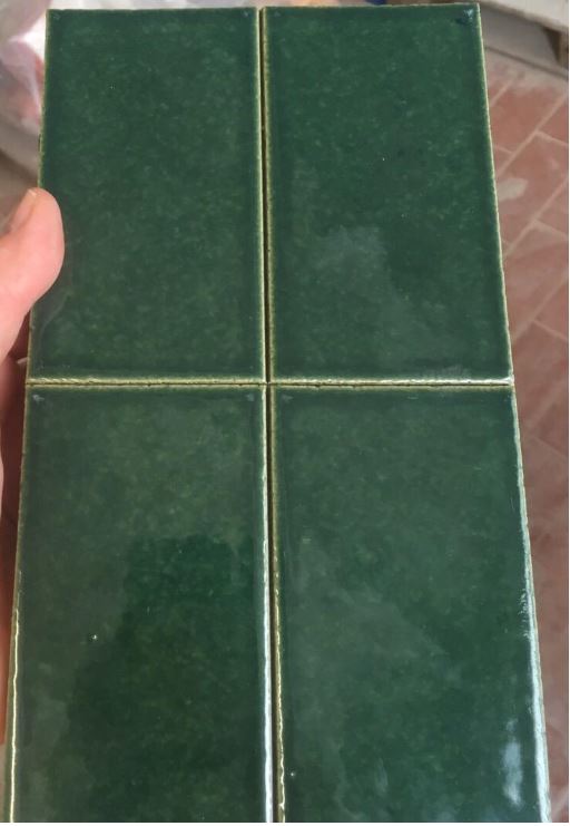 Глазурованная клинкерная фасадная плитка под кирпич Зеленая, 122*69*10 мм