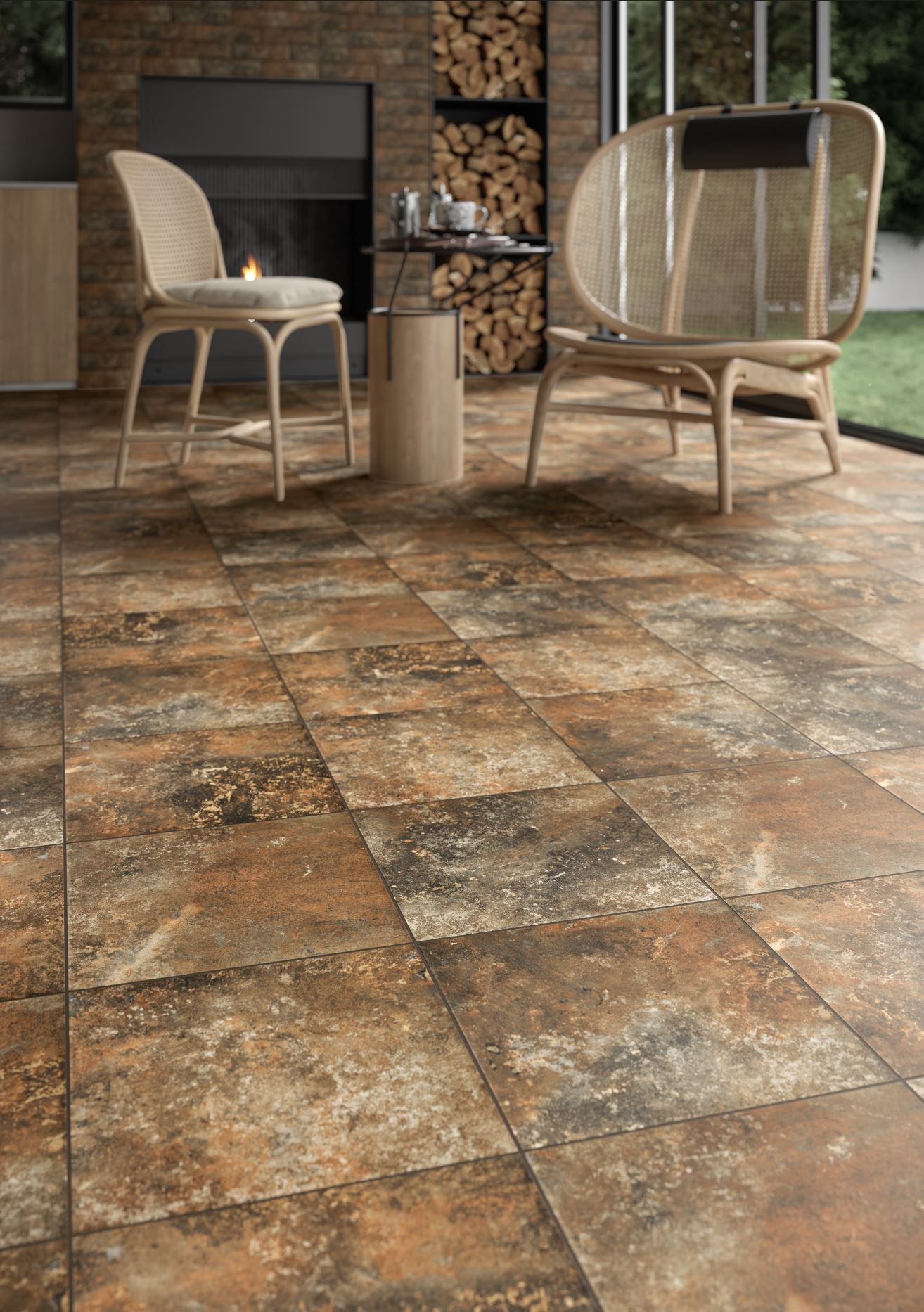 Клинкерная ступень флорентинер Arteon Brown противоскользящая с капиносом, коричневый 330x300x11 мм