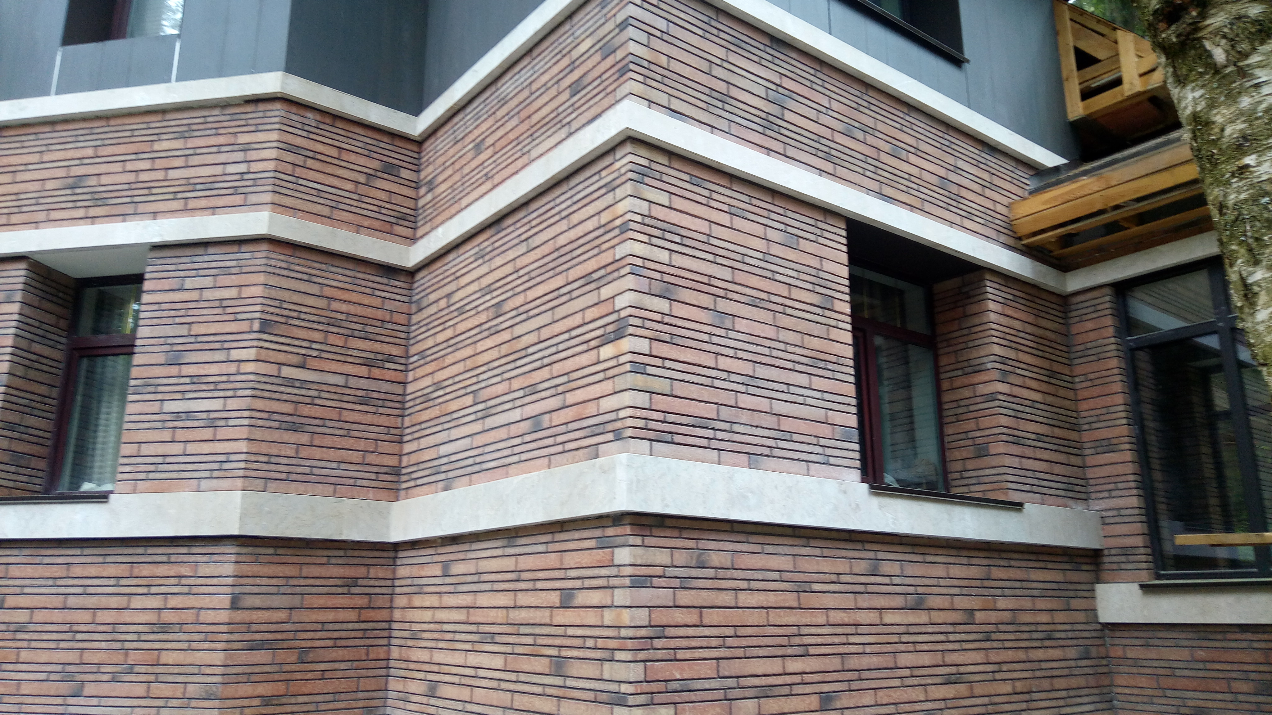 Клинкерная фасадная плитка облицовочная под кирпич Stroeher (Штроер) Zeitlos 357 backstein рельефная, 400*71*14 мм