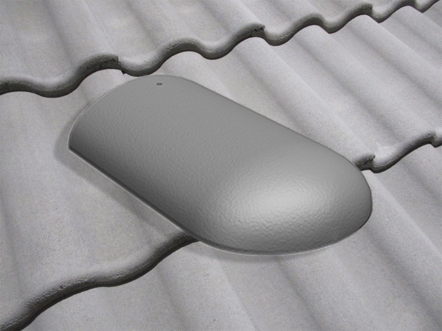 Конечная хребтовая черепица натуральная цементно-песчаная LigLight неокрашенный серый 72, Kriastak Baltic tile