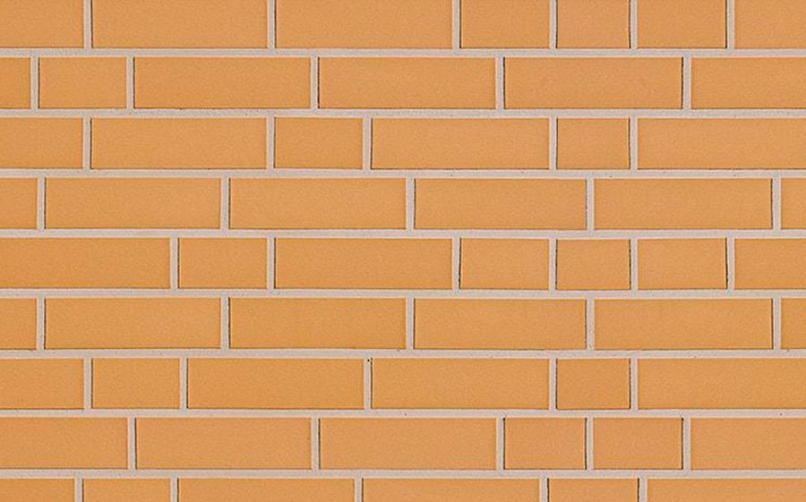 Ласточкин хвост Клинкерная фасадная плитка облицовочная под кирпич ABC Objekta Sandgelb glatt 240*52*15 мм