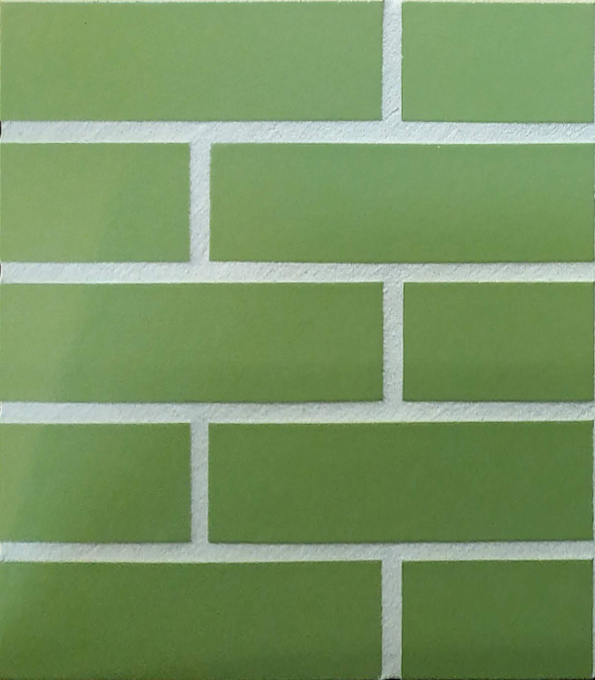 Gruen 400 зеленая, 240*71*10 мм, Глазурованная клинкерная фасадная плитка облицовочная под кирпич ABC