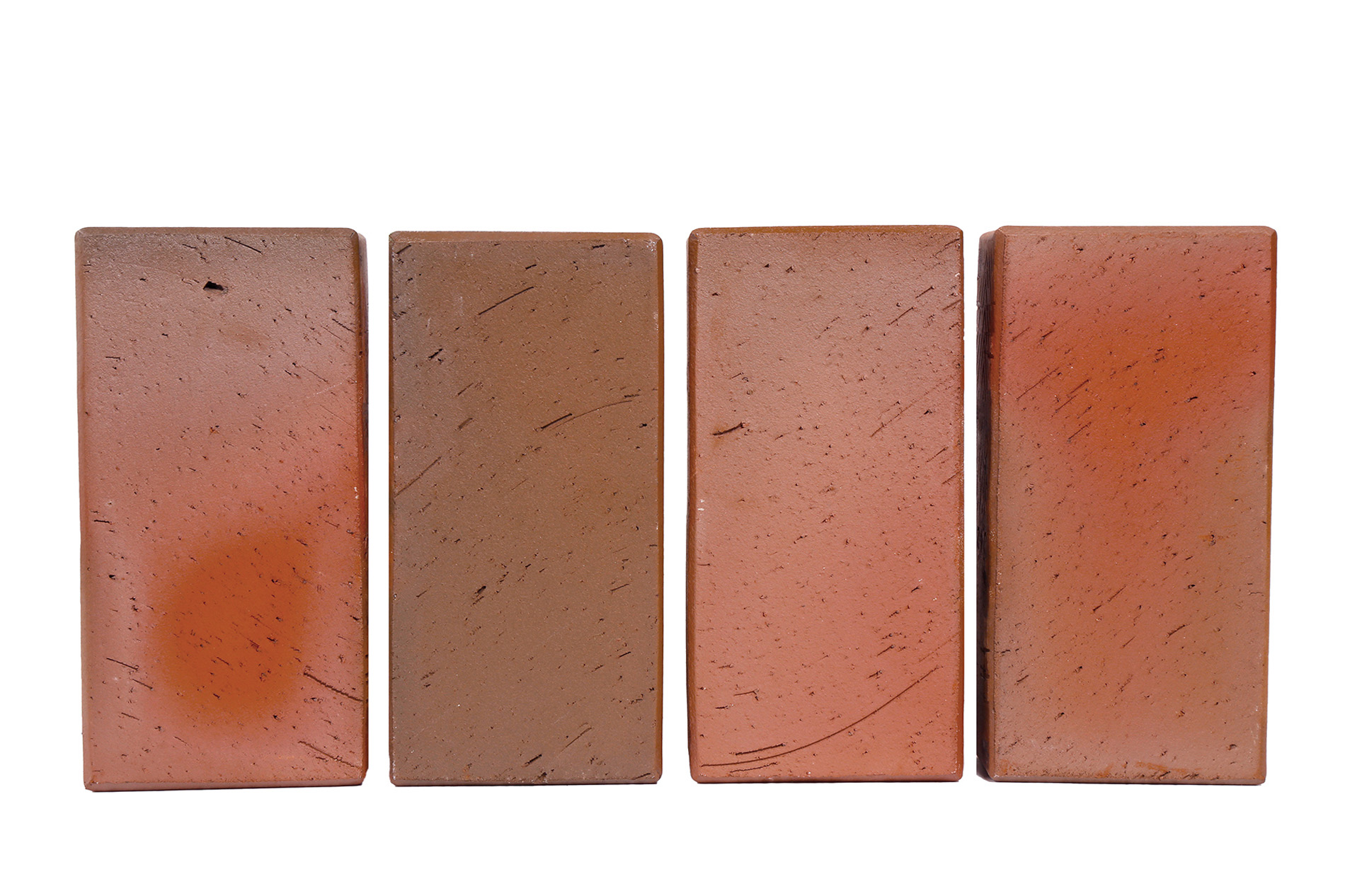 Клинкерная тротуарная плитка - брусчатка Lode RUTA терракотовый пестрый 200х100х52 мм