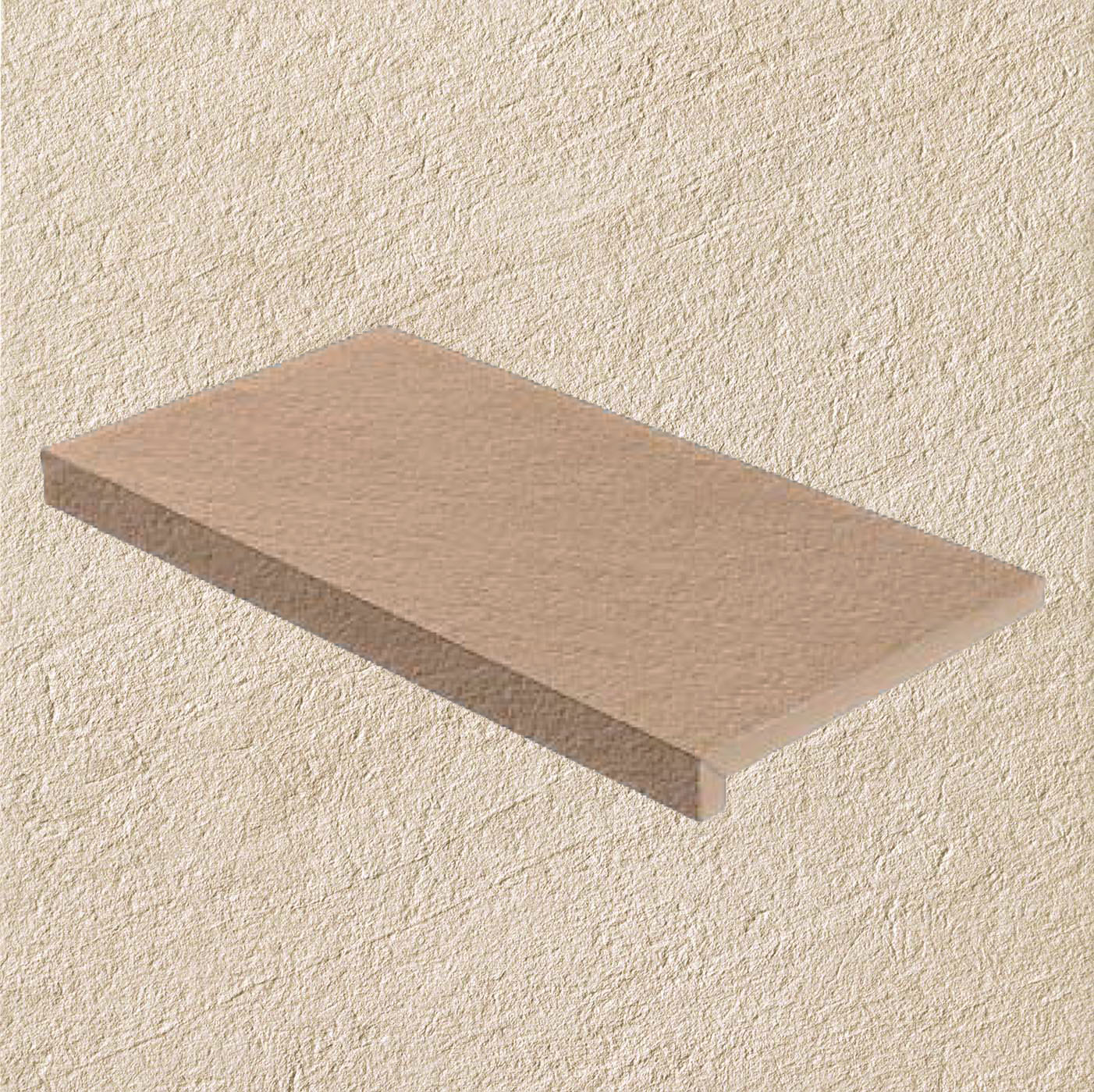 Тротуарная плитка Бежевая Lastra. Спец. Элемент- Ступень Угловая Пс Клиф Бьянко \ Cliff Bianco Scalino Angolare Dx 330х600х20мм