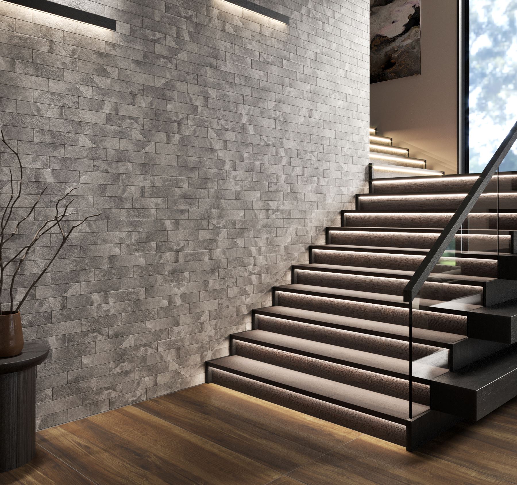 Колорадо-2 серая клинкерная фасадная плитка под кирпич 245*65*7 мм, керамин