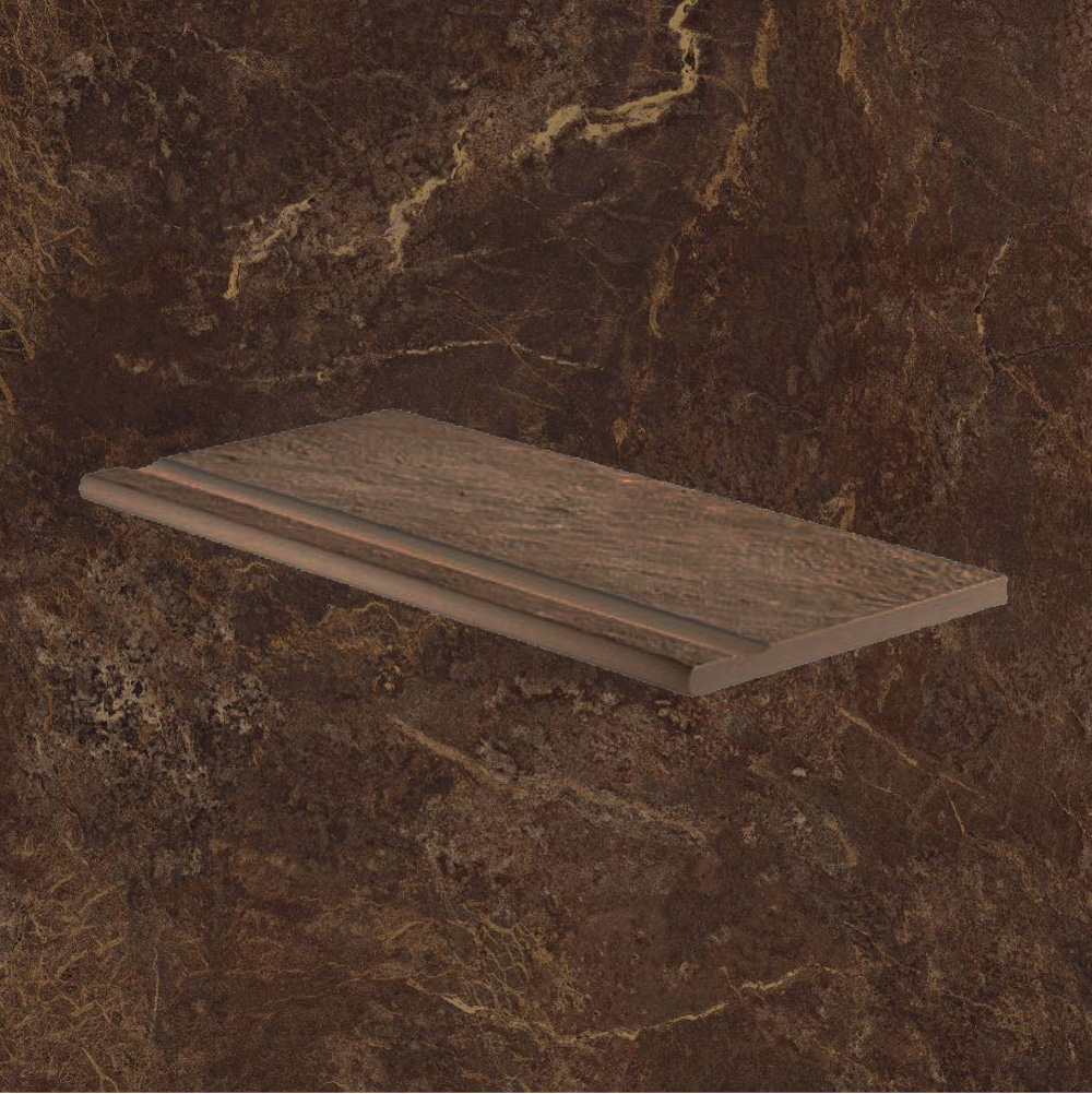 Тротуарная плитка Коричневая Lastra. Спец. Элемент- Бортик Бассейн 30x60 Форс Фэнси \ Force Fancy Bordo Piscina 300х600х20мм