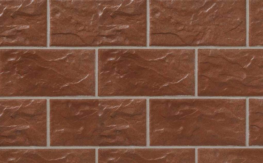 Клинкерная фасадная плитка облицовочная под камень Stroeher (Штроер) Kerabig KS 13 tabakbraun рельефная, 302*148*12 мм