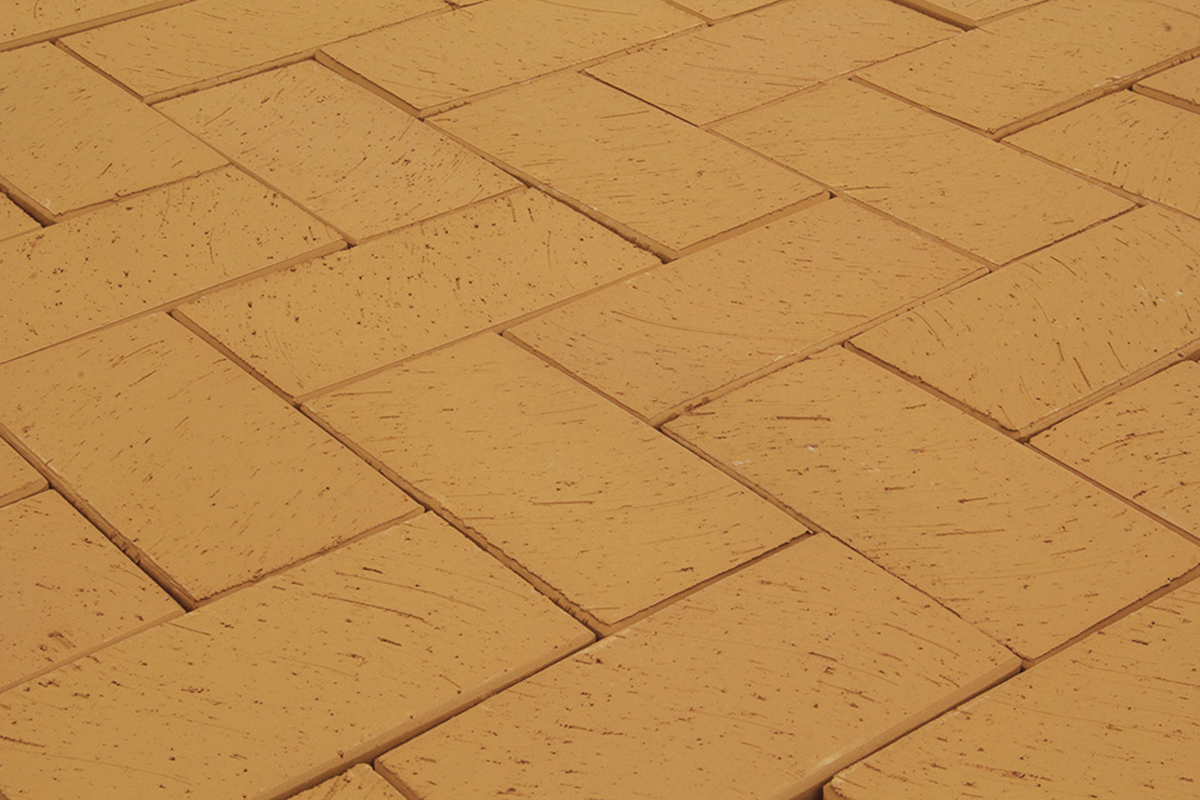 Клинкерная тротуарная плитка - брусчатка Lode DZINTRA  темно-желтый 200х100х52 мм