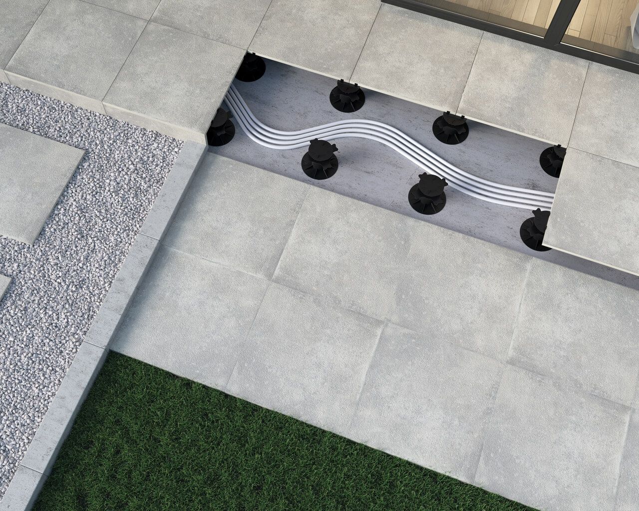 Garden Grys 20 мм тротуарная плитка уличная, противоскользящая, керамогранитная 595*595*20 мм Paradyz