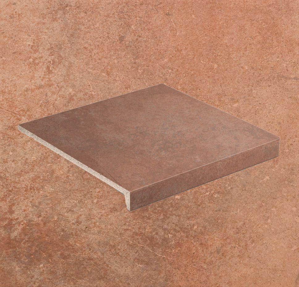 Клинкерная Ступень лофт противоскользящая плитка Stroeher KERAPLATTE AERA X 755 camaro 394*340*35*11 мм