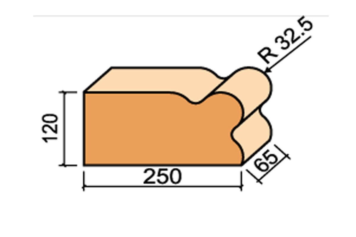 12.101120L Lode JANKA F20 гладкий, 250*120*65 мм, Кирпич фигурный полнотелый красный