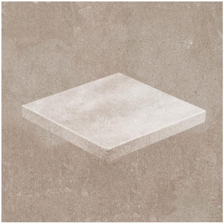 Клинкерная Ступень лофт Угловая противоскользящая плитка Stroeher KERAPLATTE ZOE 972 taupe 340*340*35*11 мм