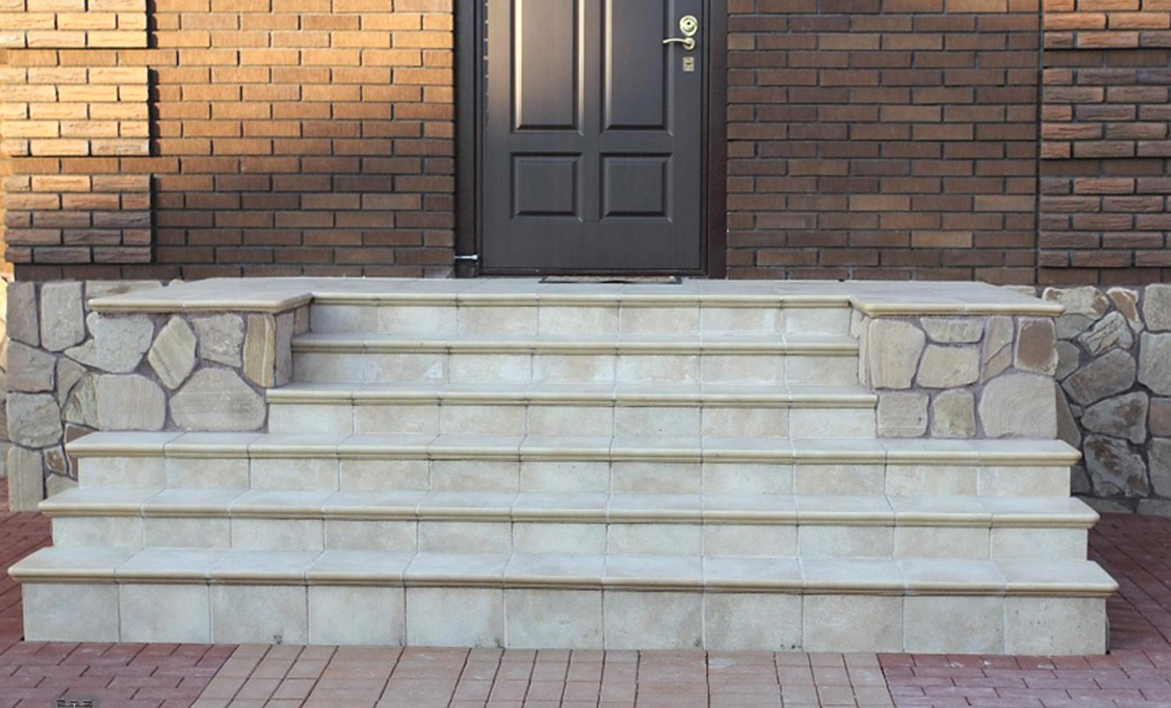 Клинкерная ступень флорентинер противоскользящая плитка  EURAMIC CADRA 520 sare 340*294*10 мм