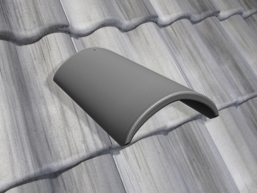 Коньковая черепица натуральная цементно-песчаная Antik серый 81, Старый камень Kriastak Baltic tile