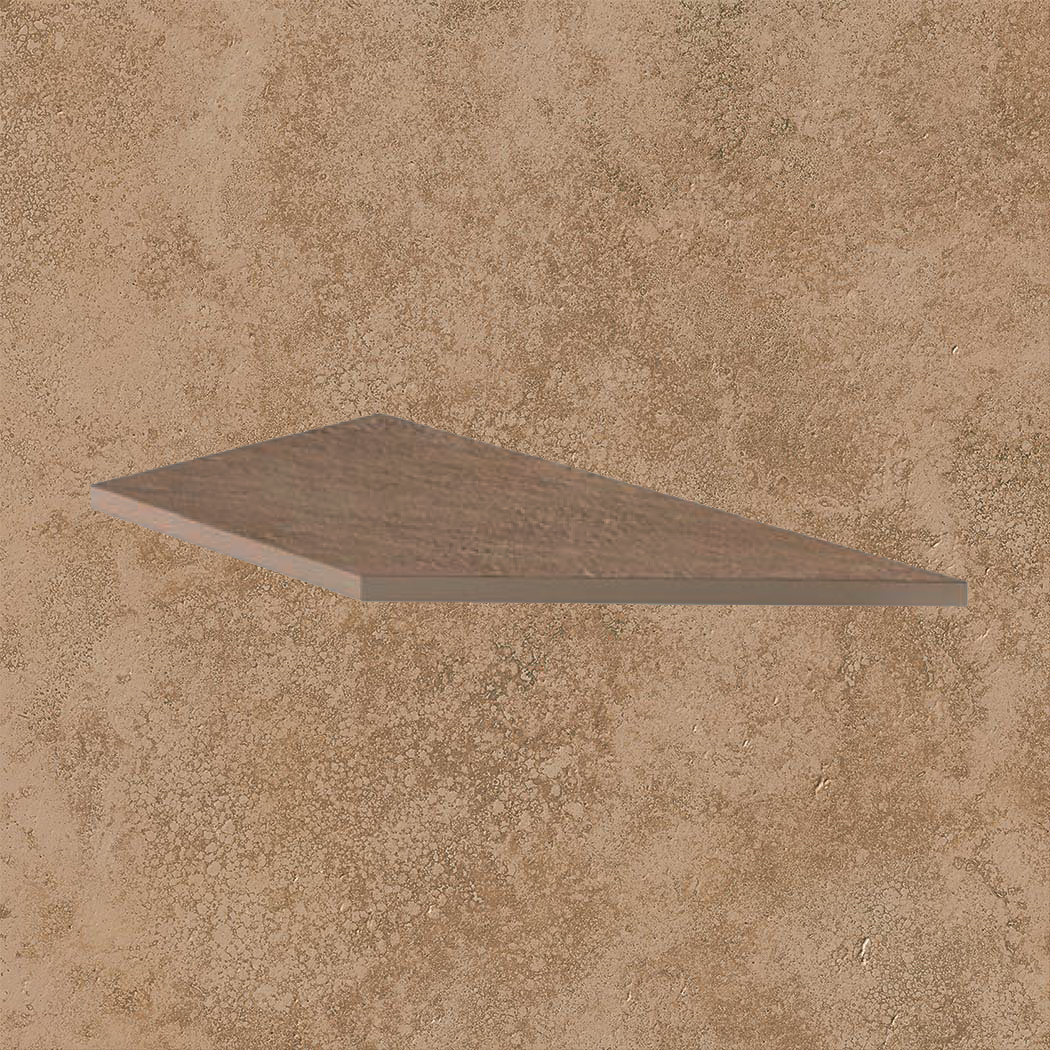 Тротуарная плитка Бежевая Lastra. Спец. Элемент - Бортик Угловой Пс Лэндстоун Волнат \ Landstone Walnut Lineare Angolo Dx 300х600х20мм