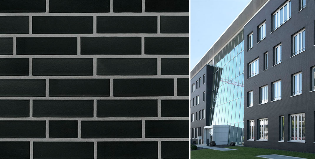 Schwarz matt 240*71*10 мм, Клинкерная фасадная плитка облицовочная под кирпич ABCklinker